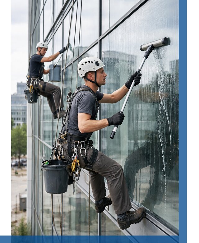 Мойка витражей альпинистами в Краснодаре от 722 р. под ключ|ВЫСОТНИК-Ксд