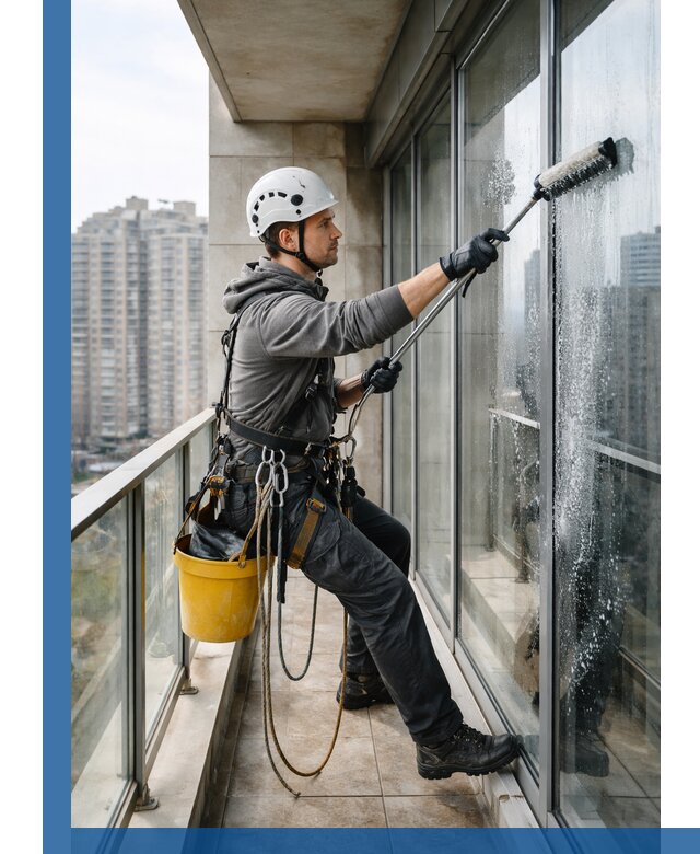 Профессиональная мойка балконного остекления в Краснодаре