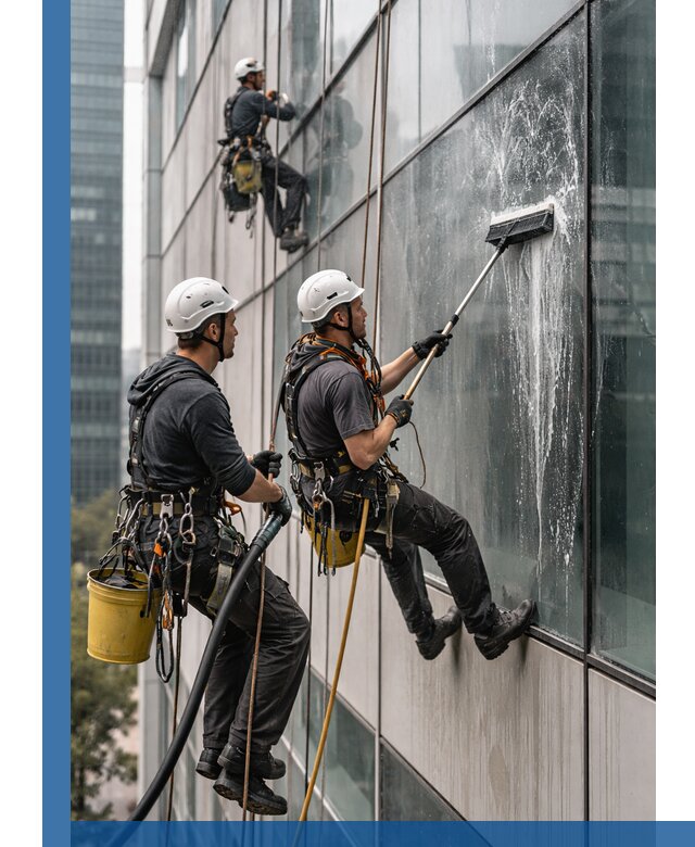 Профессиональная высотная мойка фасадов зданий в Краснодаре