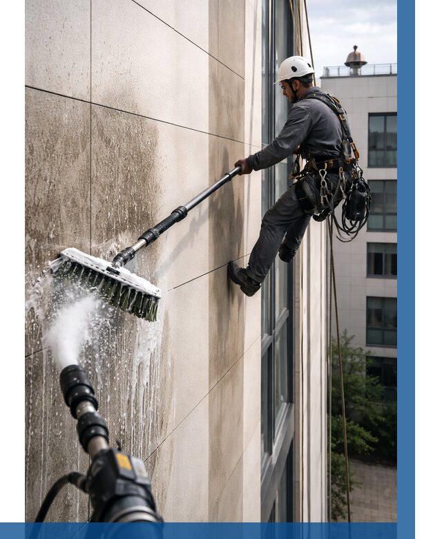 Мойка фасада из керамогранита в Краснодаре от 310 р. | ВЫСОТНИК-Ксд