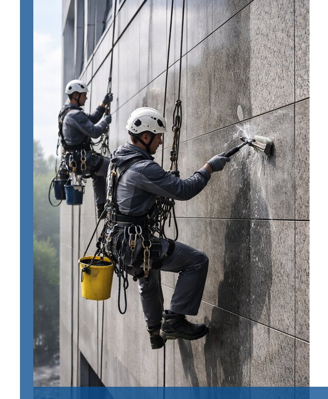 Профессиональная мойка фасада из керамогранита в Краснодаре