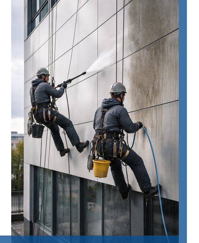 Мойка фасада из композита в Краснодаре по цене от 310 р. | ВЫСОТНИК-Ксд