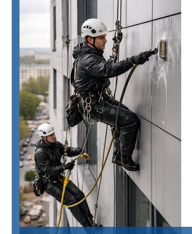 Профессиональная мойка фасада из композита в Краснодаре