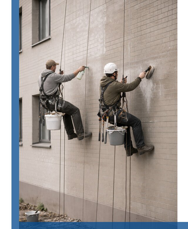 Удаление высолов с фасада зданий в Краснодаре без повреждений и следов