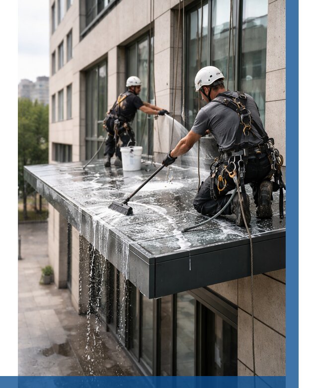 Мойка козырьков и навесов в Краснодаре от 3612 р. | ВЫСОТНИК-Ксд