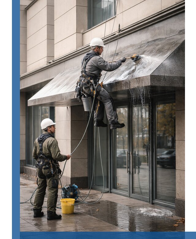 Профессиональная мойка козырьков и навесов в Краснодаре