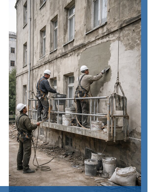 Капитальный ремонт фасада в Краснодаре от 4334 р. | ВЫСОТНИК-Ксд