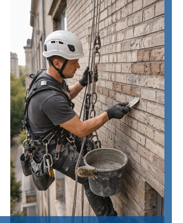 Ремонт кирпичной кладки фасада в Краснодаре от 1857 р. | ВЫСОТНИК-Ксд