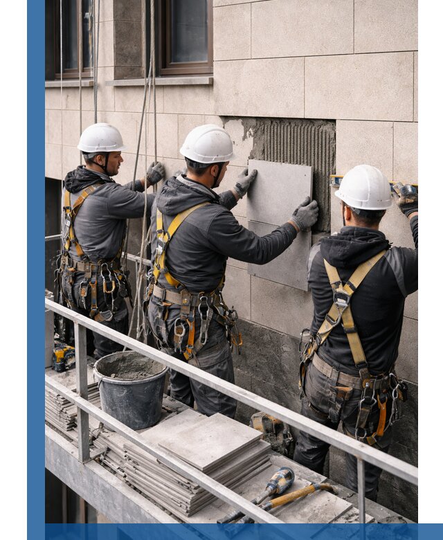 Ремонт облицовки фасада плиткой в Краснодаре с гарантией