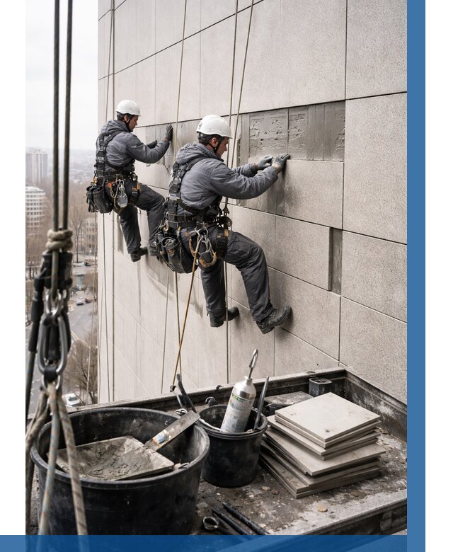 Ремонт фасада из керамогранита в Краснодаре от 2580 р. | ВЫСОТНИК-Ксд