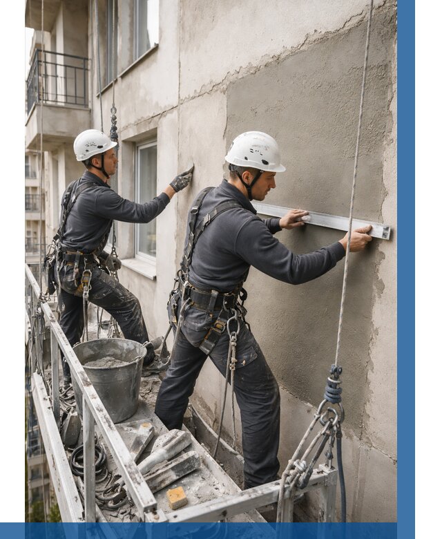 Штукатурка фасада на высоте в Краснодаре от 929 р. | ВЫСОТНИК-Ксд