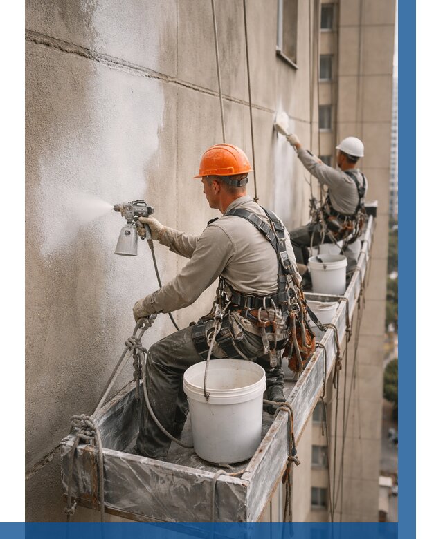 Грунтовка фасада на высоте в Краснодаре от 124 р. | ВЫСОТНИК-Ксд