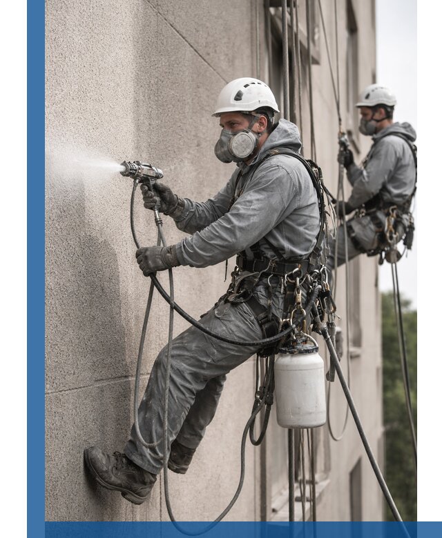 Безвоздушная покраска фасадов зданий в Краснодаре профессионально