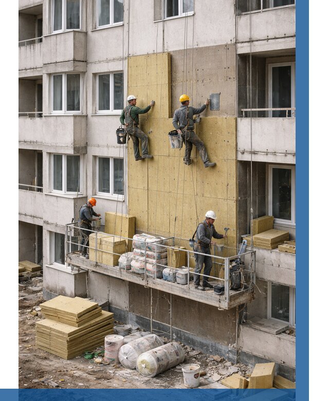 Утепление фасада минватой в Краснодаре от 1548 р. | ВЫСОТНИК-Ксд