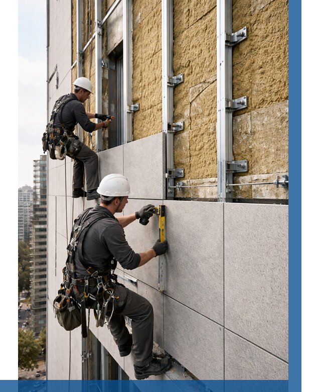 Монтаж вентилируемого фасада в Краснодаре от 3612 р. | ВЫСОТНИК-Ксд