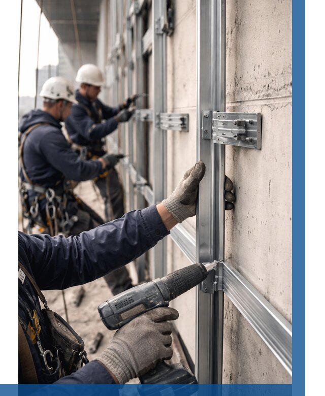 Монтаж подсистемы вентфасада в Краснодаре от 877 р. | ВЫСОТНИК-Ксд