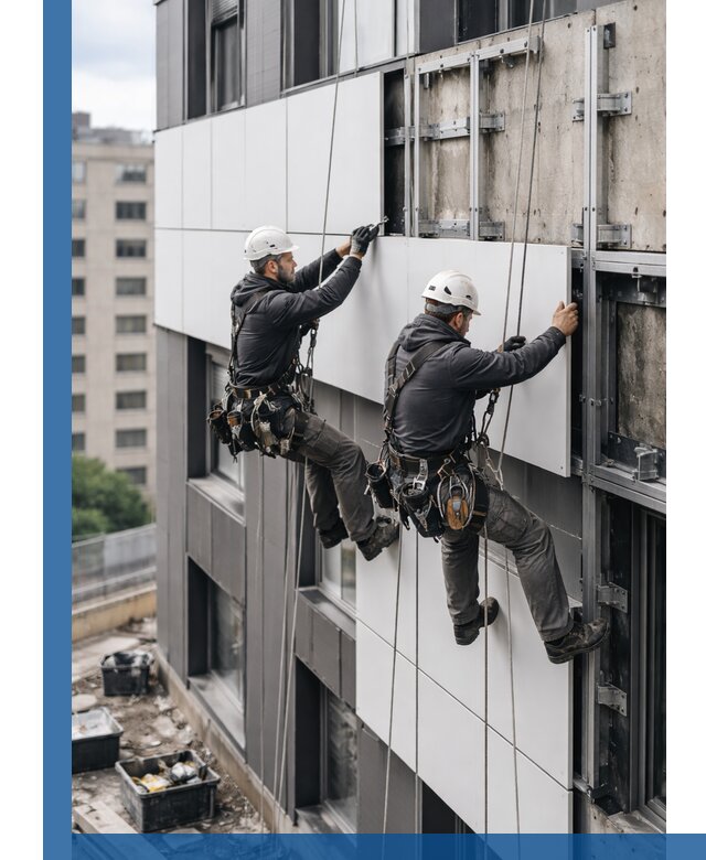 Монтаж композитных панелей фасада в Краснодаре под ключ