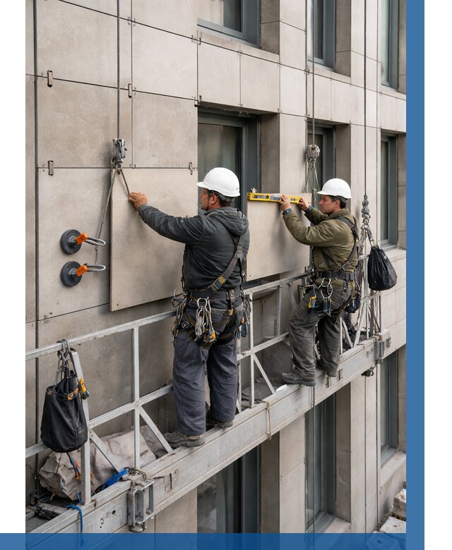 Монтаж керамогранита на фасад в Краснодаре от 2580 р. | ВЫСОТНИК-Ксд