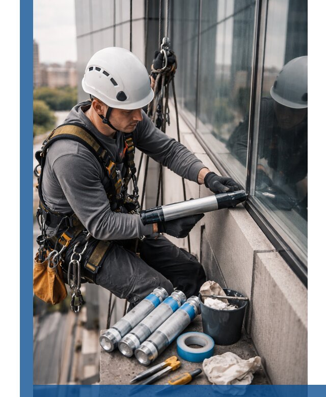 Герметизация стыков витража в Краснодаре для герметичных фасадов