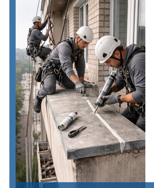 Герметизация балконного козырька в Краснодаре профессионально