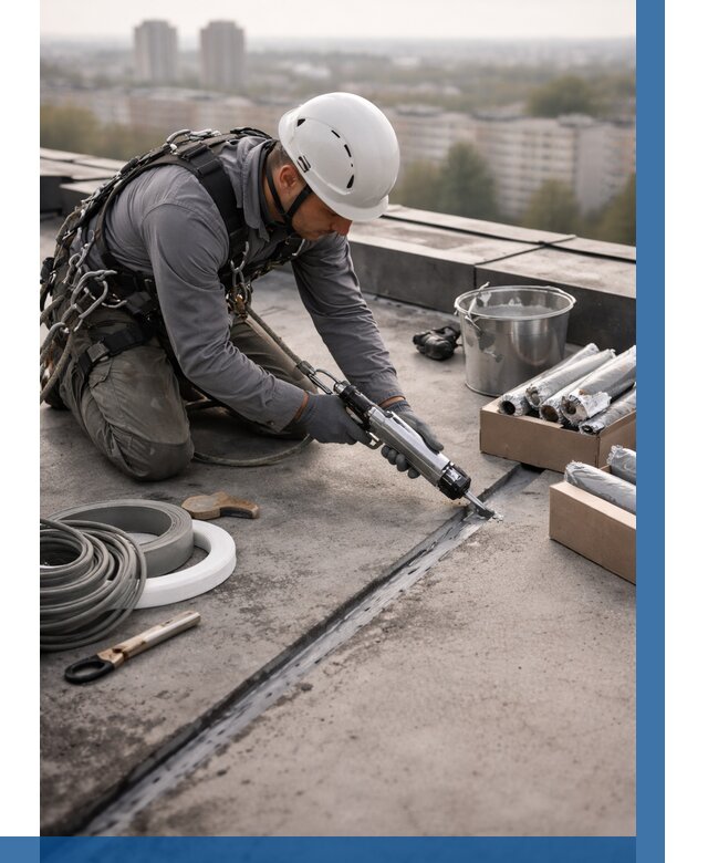 Герметизация швов кровли в Краснодаре от 464 р./м2 | ВЫСОТНИК-Ксд