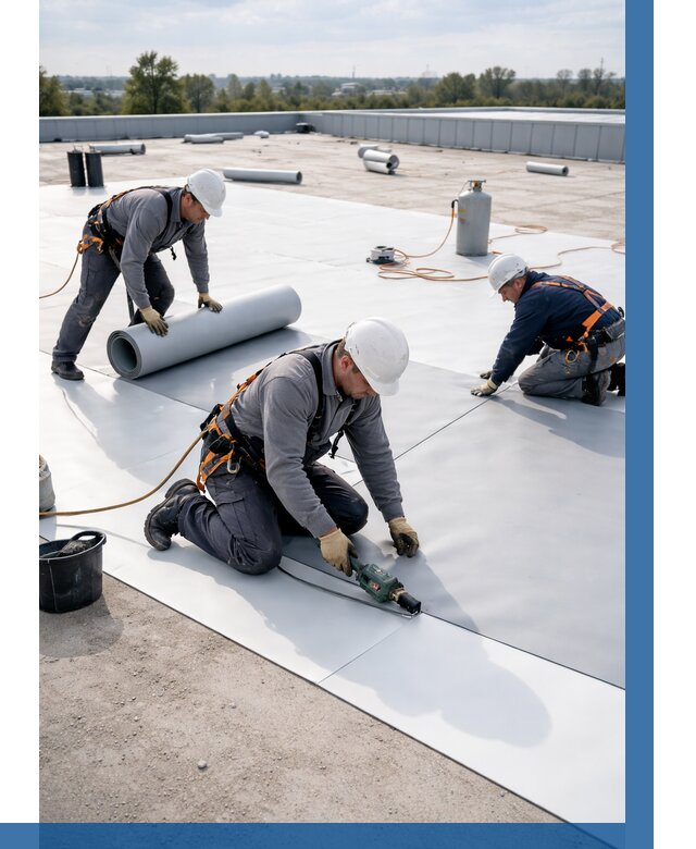 Монтаж мембранной кровли под ключ в Краснодаре от 1238 р. | ВЫСОТНИК-Ксд