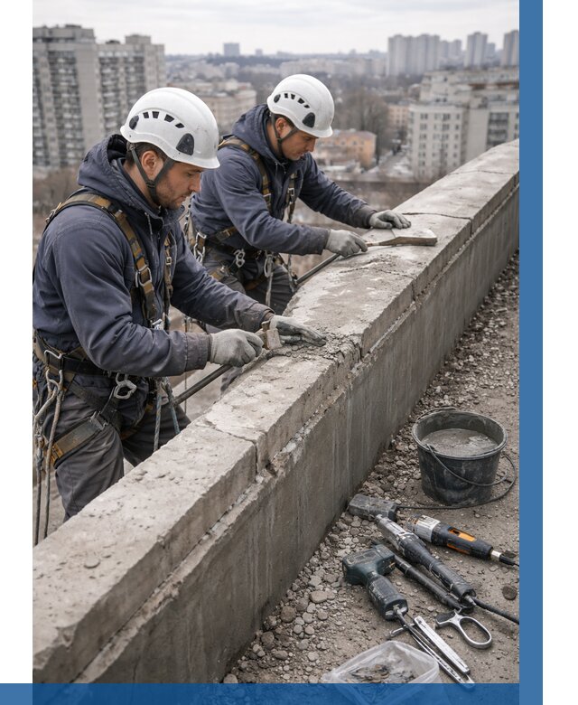 Ремонт парапета на кровле в Краснодаре от 1548 р. | ВЫСОТНИК-Ксд
