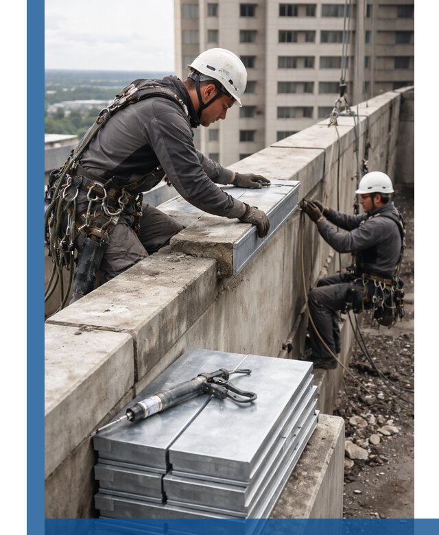 Замена парапетных крышек и установка новых в Краснодаре