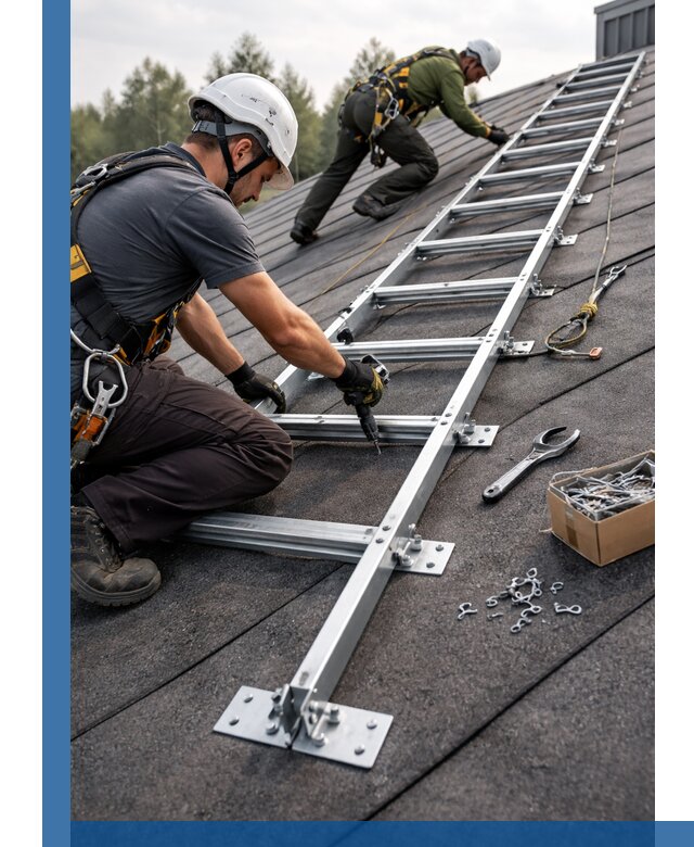 Профессиональный монтаж кровельной лестницы в Краснодаре под ключ