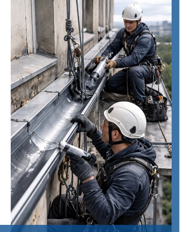 Ремонт водосточных желобов в Краснодаре от 6707 р. | ВЫСОТНИК-Ксд