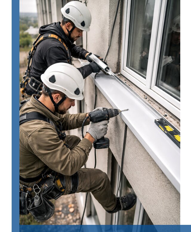 Профессиональный монтаж оконных отливов и отведения воды в Краснодаре
