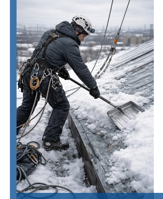 Профессиональная очистка кровли от снега и наледи в Краснодаре