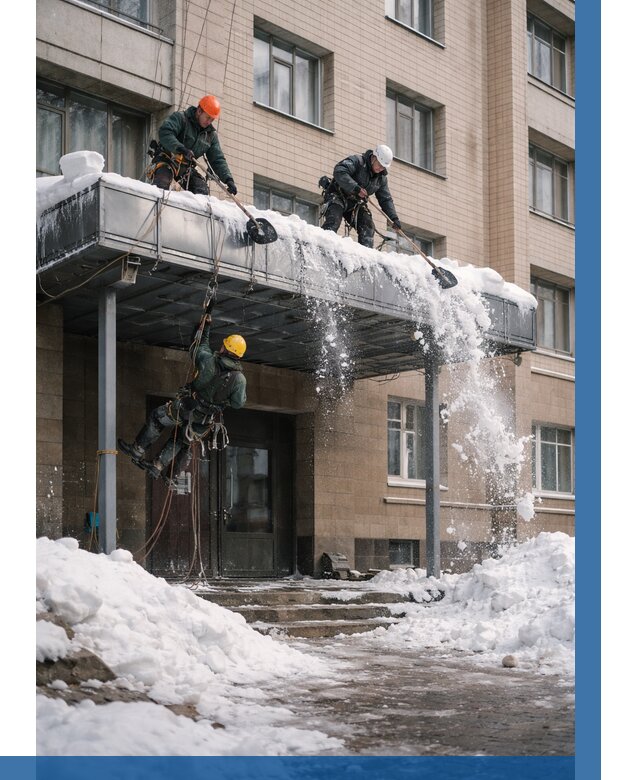 Очистка козырьков от снега в Краснодаре от 3612 р. | ВЫСОТНИК-Ксд