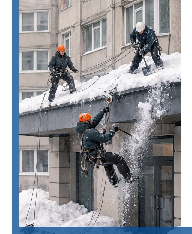 Безопасная очистка навесов от снега в Краснодаре круглогодично