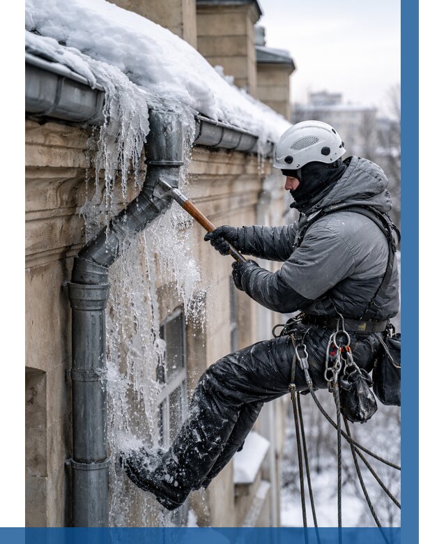 Очистка водостоков от льда в Краснодаре от 3612 р. | ВЫСОТНИК-Ксд