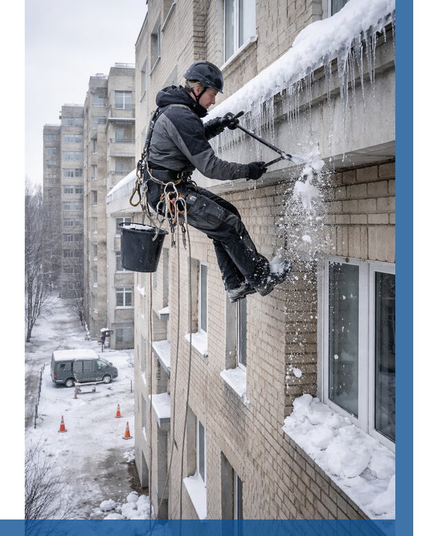 Удаление наледи с карнизов в Краснодаре от 361 р. | ВЫСОТНИК-Ксд