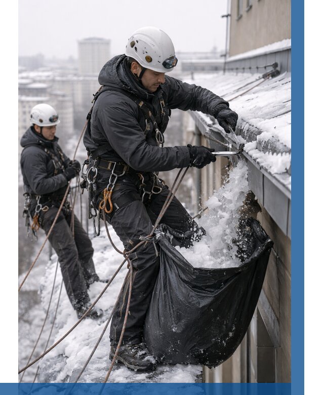 Аварийная очистка крыши в Краснодаре под ключ от 310 р. | ВЫСОТНИК-Ксд