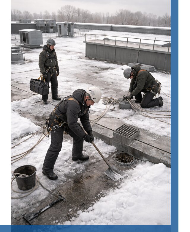 Абонентское обслуживание кровли зимой в Краснодаре от 8255 р. | ВЫСОТНИК-Ксд