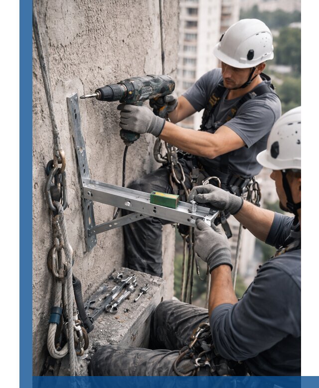 Установка кронштейнов кондиционера и крепежа в Краснодаре