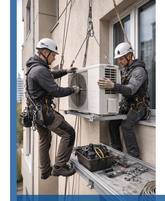 Перенос внешнего блока кондиционера в Краснодаре с монтажом и крепежом