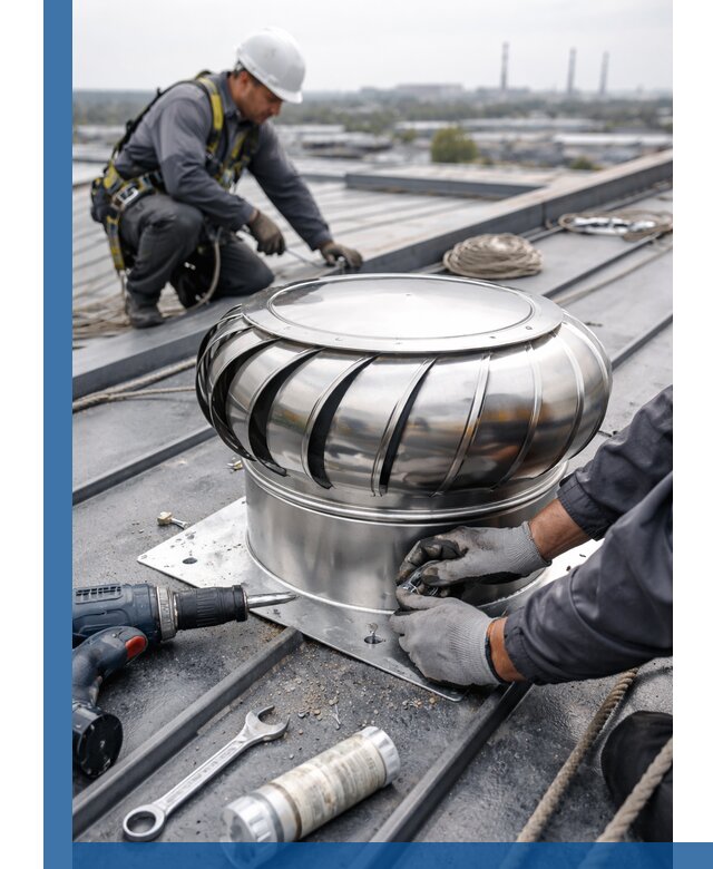 Установка дефлекторов на кровле в Краснодаре профессионально