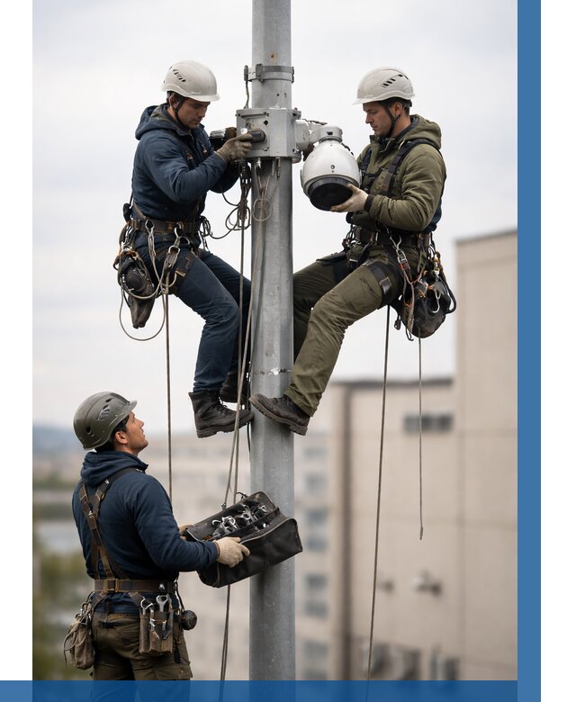 Установка видеокамер на мачте в Краснодаре от 8771 р. | ВЫСОТНИК-Ксд