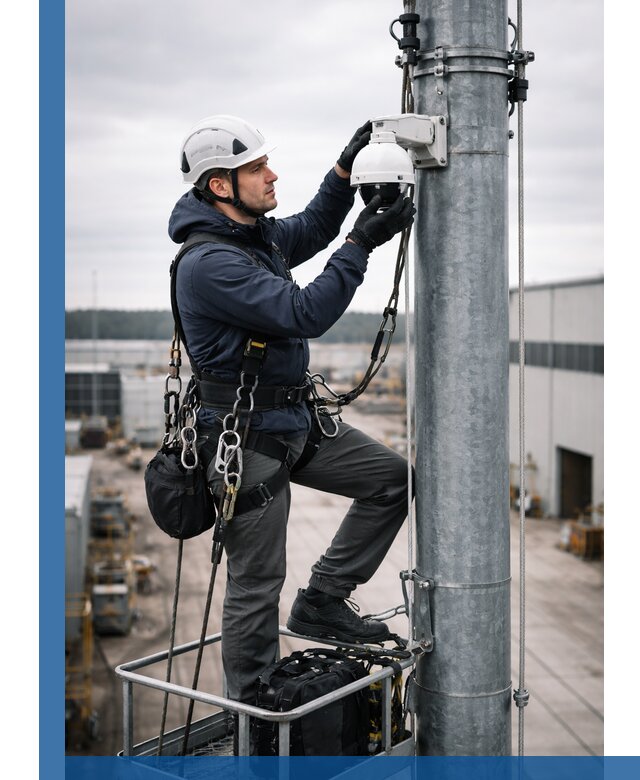 Профессиональная установка видеокамер на мачте в Краснодаре