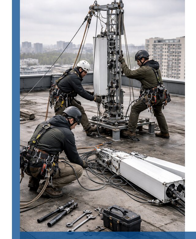 Демонтаж антенн на крыше зданий в Краснодаре с гарантией