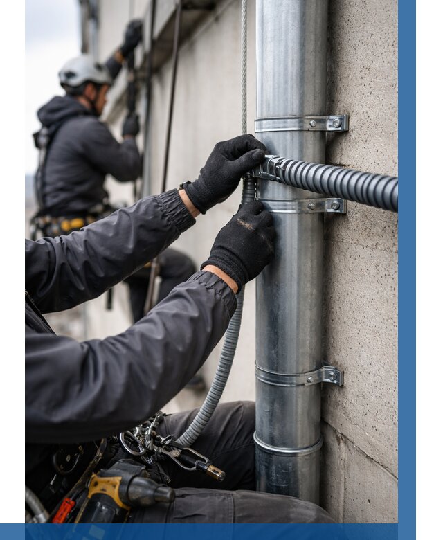 Монтаж гофры для кабеля в Краснодаре от 310 р. | ВЫСОТНИК-Ксд