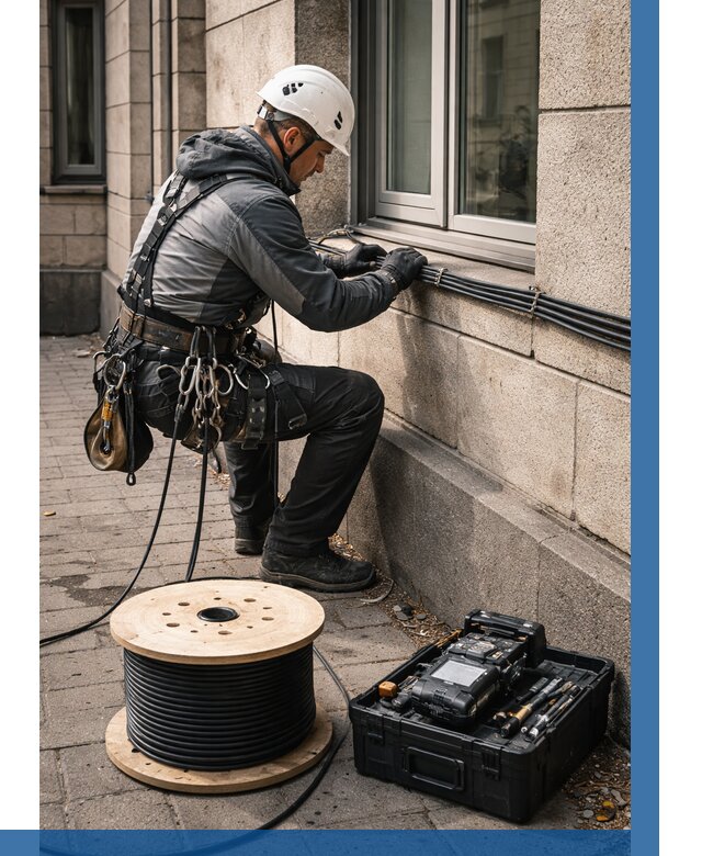 Прокладка оптоволоконного кабеля в Краснодаре от 826 р. | ВЫСОТНИК-Ксд