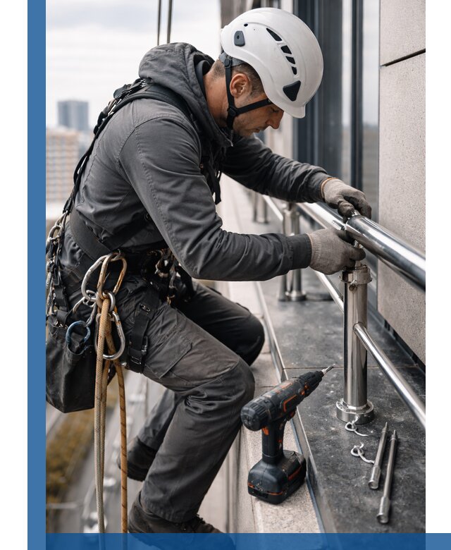 Монтаж ограждений на высоте в Краснодаре для зданий и конструкций