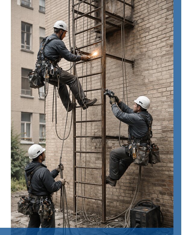 Ремонт пожарной лестницы в Краснодаре от 7739 р. | ВЫСОТНИК-Ксд