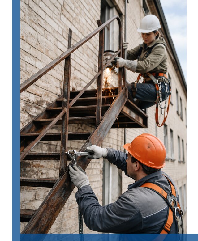 Ремонт и восстановление пожарных лестниц с выездом в Краснодаре