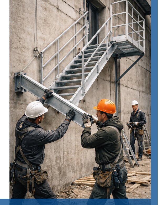 Монтаж металлических лестниц в Краснодаре от 15479 р. | ВЫСОТНИК-Ксд